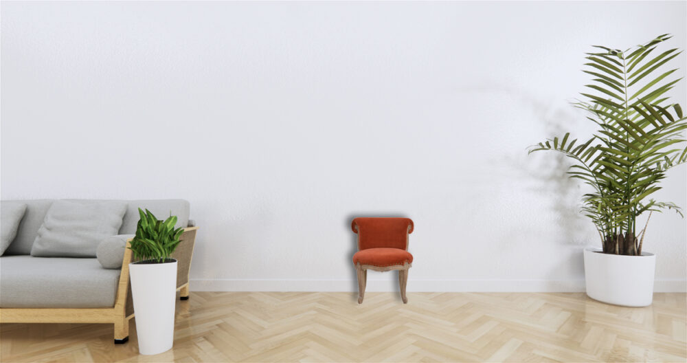 Brick Red Velvet Studded Chair - Image 2