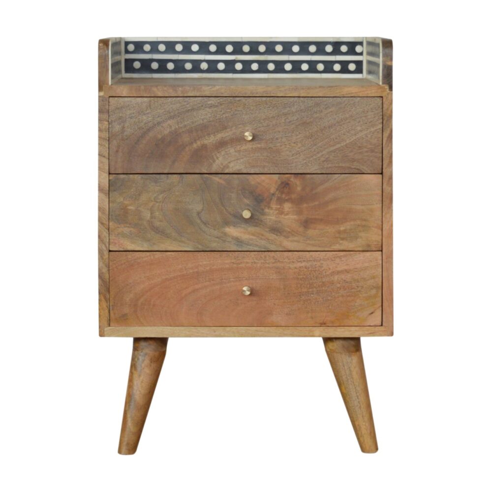 Bone Inlay Gallery Back Nightstand