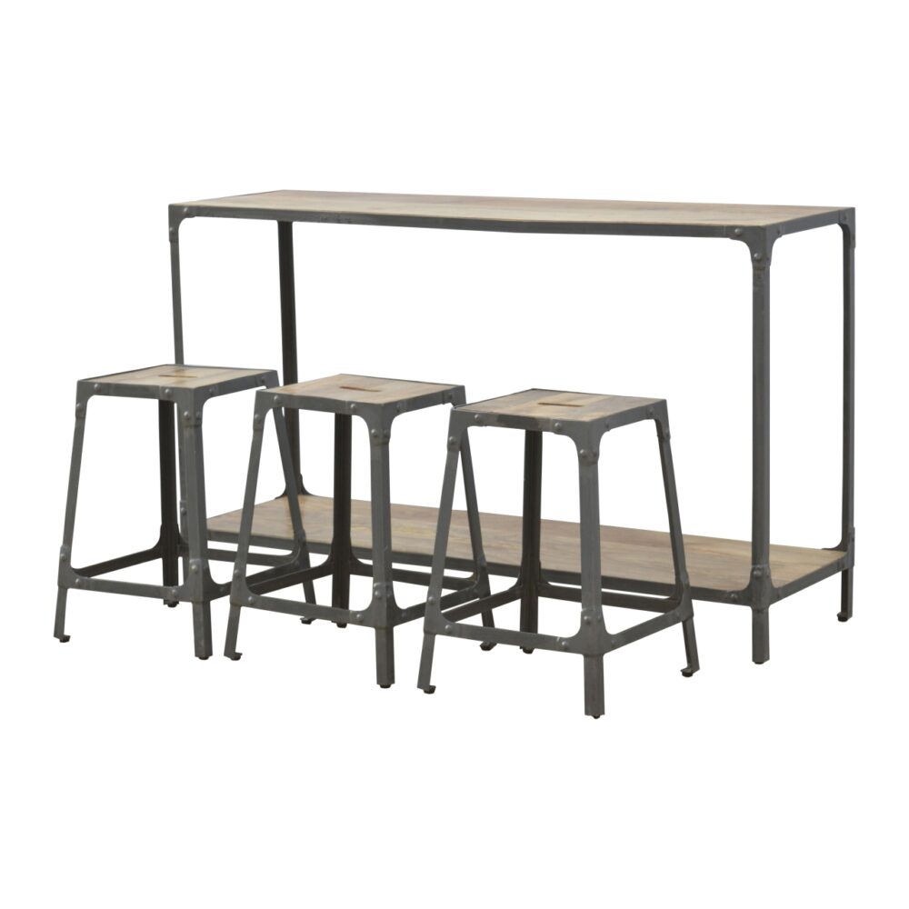 Hallway Console with 3 Stools - Image 4