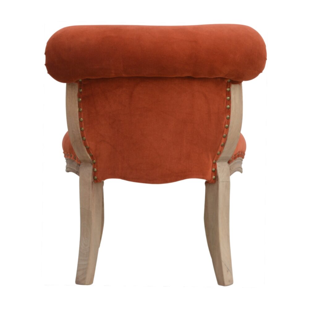 Brick Red Velvet Studded Chair - Image 12