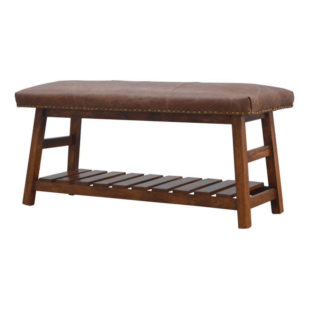 Buffalo Hide Hallway Bench - Image 4