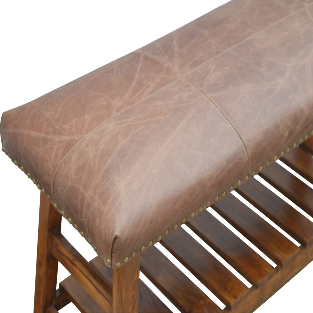 Buffalo Hide Hallway Bench - Image 6