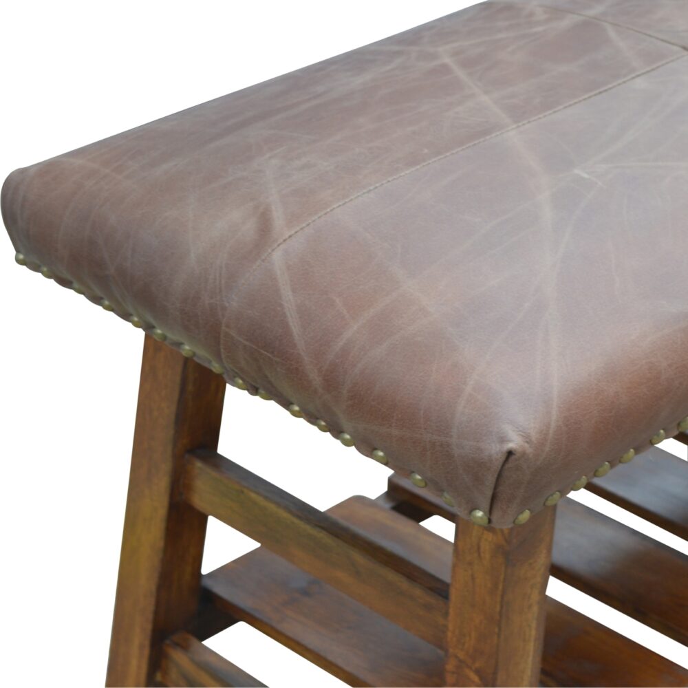 Buffalo Hide Hallway Bench - Image 7
