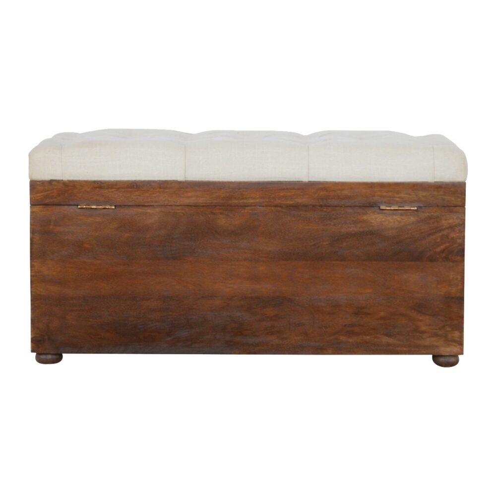 White Linen Storage Trunk - Image 9