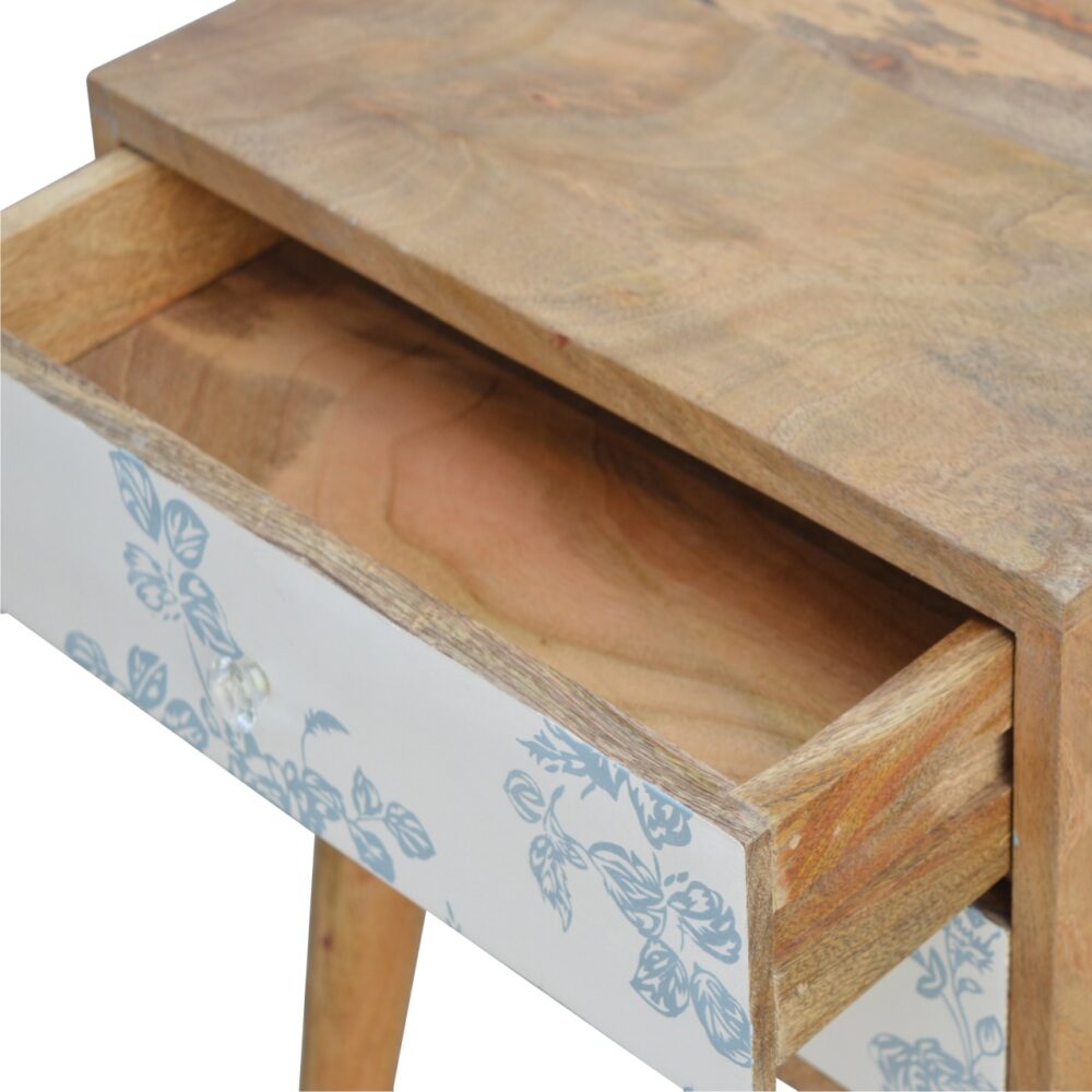 wholesale Blue Floral Screen Printed Bedside for resale