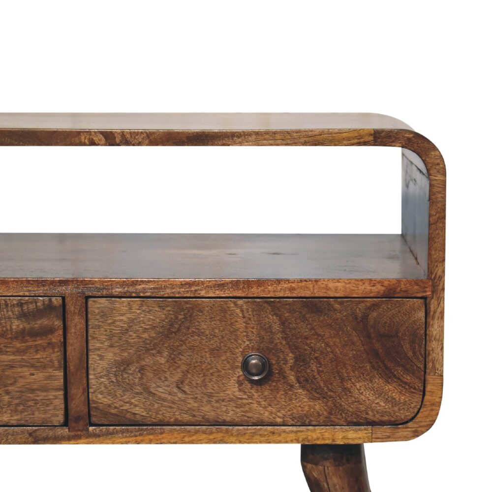 Mini Grey Washed Curved Media Unit - Image 5