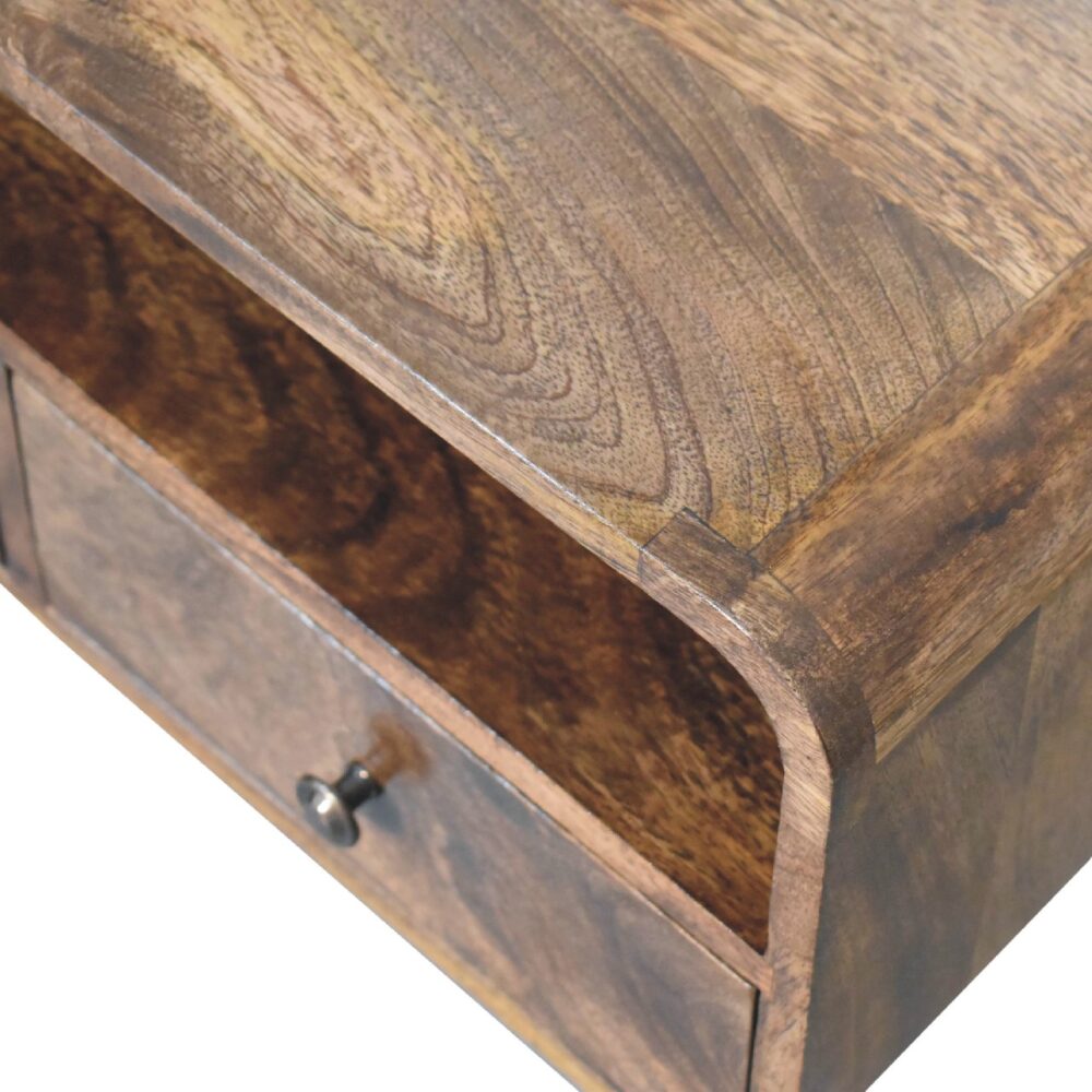 Mini Grey Washed Curved Media Unit - Image 6