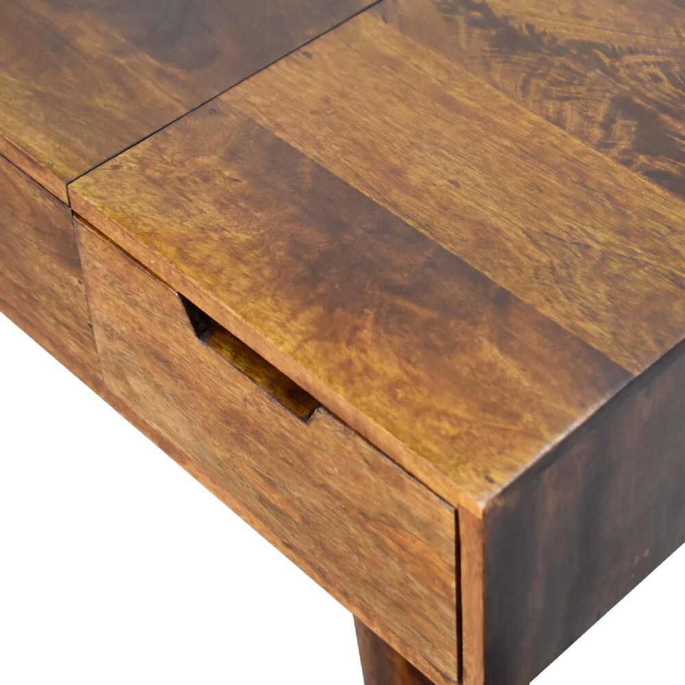 bulk Chestnut Dressing Table with Foldable Mirror for resale