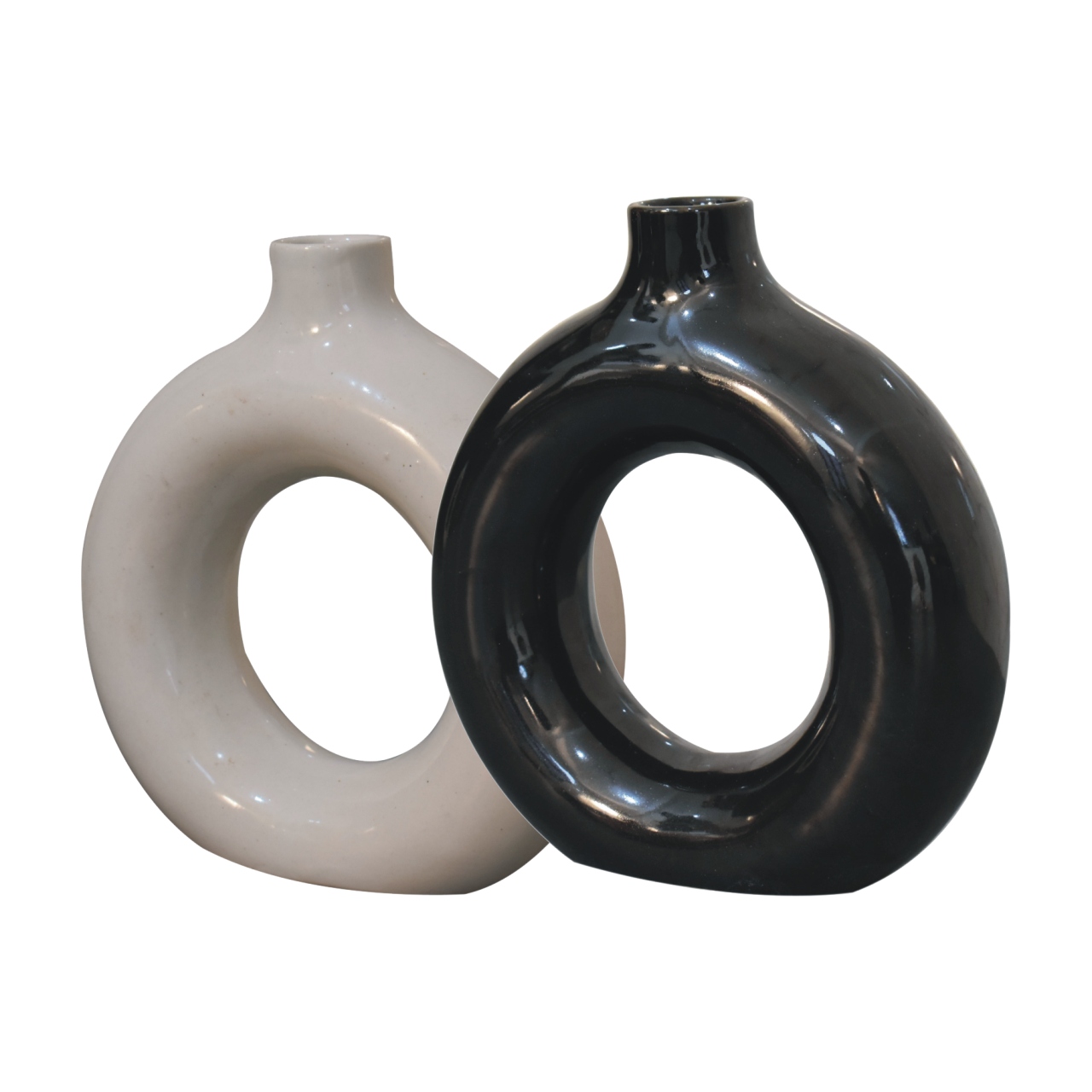 Black & White Gloss Flower Vase - Image 4