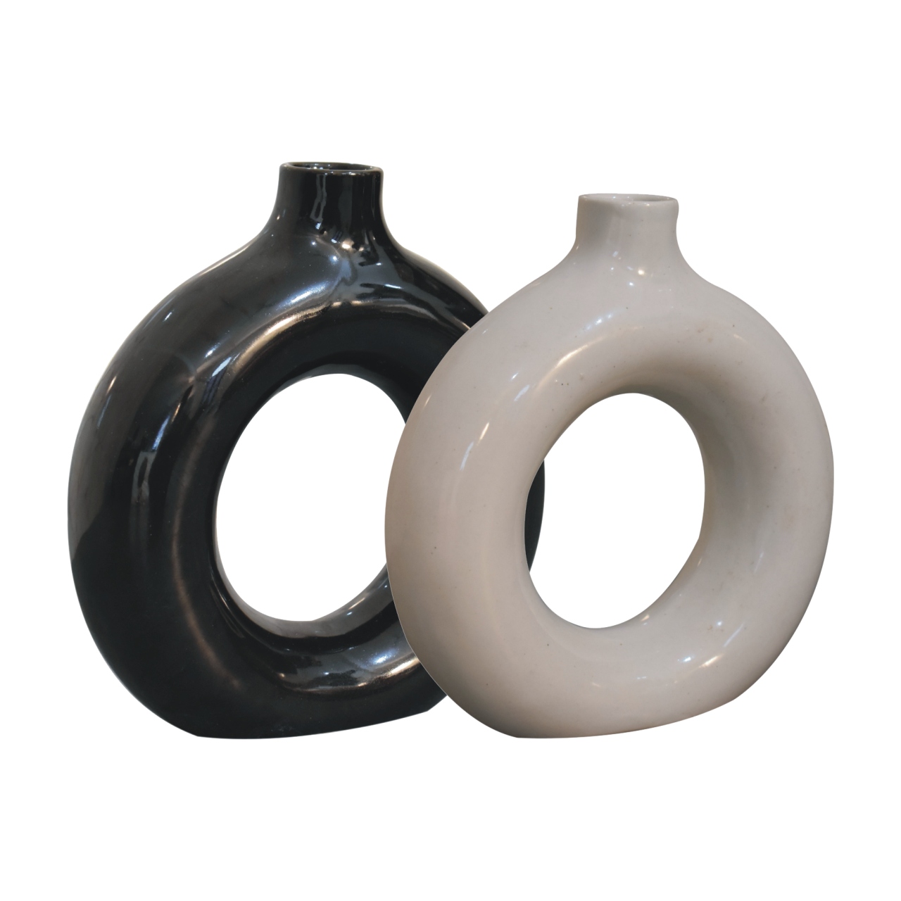 Black & White Gloss Flower Vase - Image 5