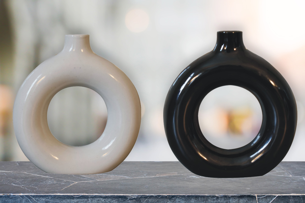 Black & White Gloss Flower Vase - Image 7