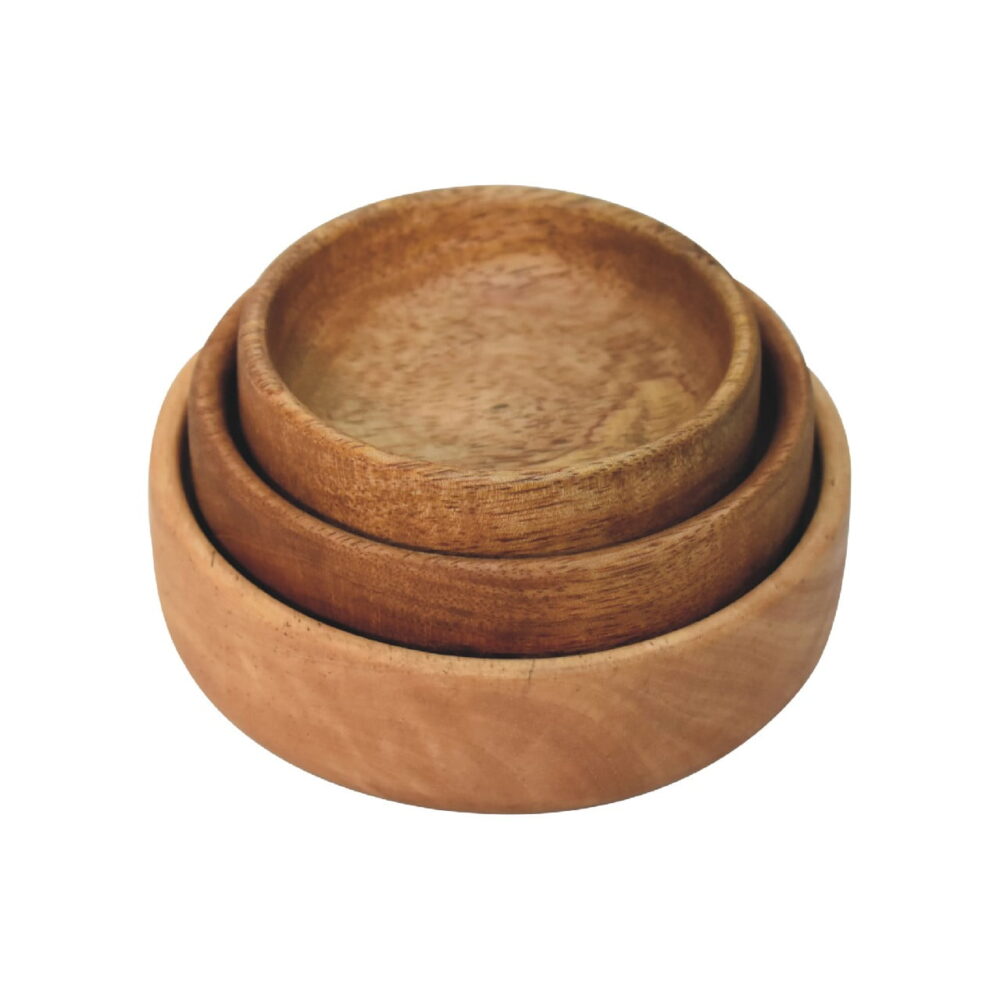 Solid Wood Fruit Bowl Set of 3 - Image 3