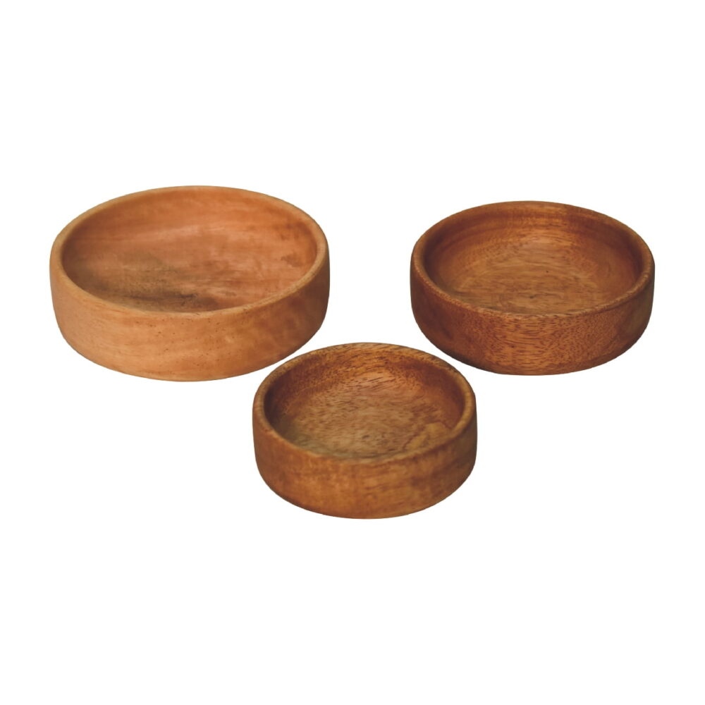 Solid Wood Fruit Bowl Set of 3 - Image 5