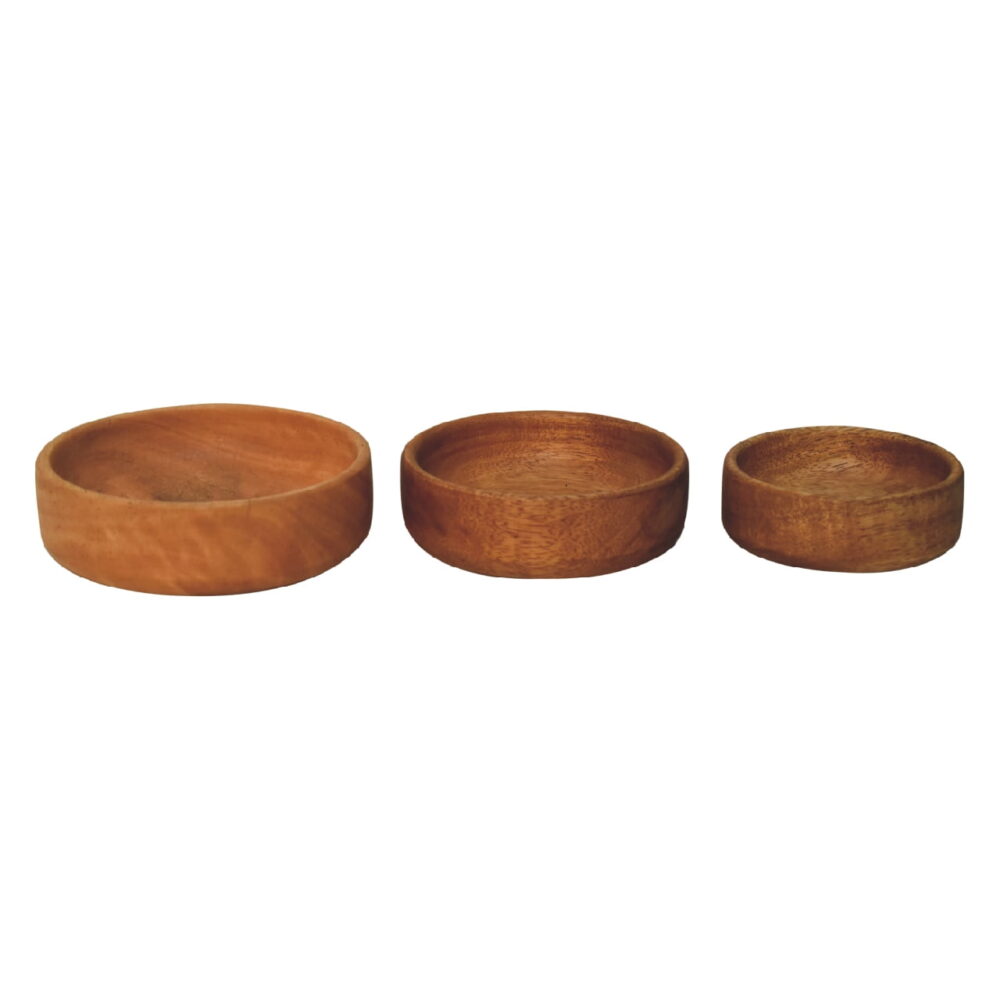 Solid Wood Fruit Bowl Set of 3 - Image 7