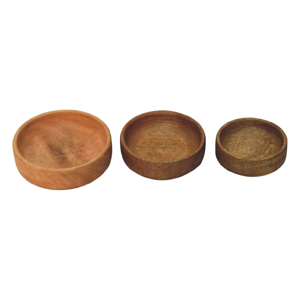 Solid Wood Fruit Bowl Set of 3 - Image 8