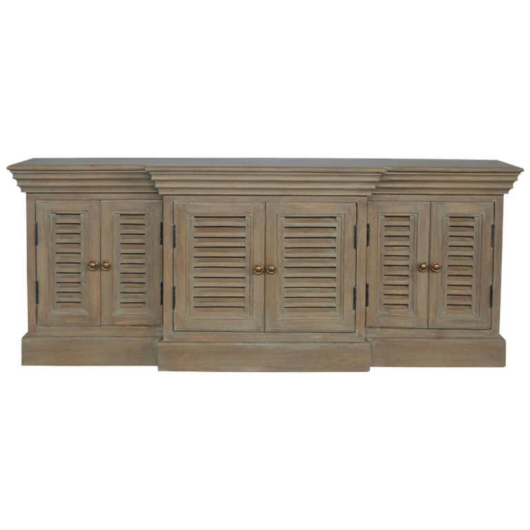 Grey Wash Shutter Style Cabinet TV Unit for resale