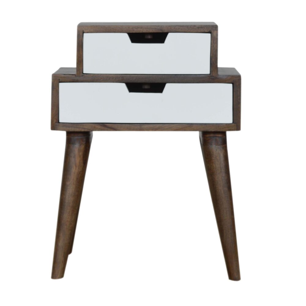 Walnut and White Painted Nightstand