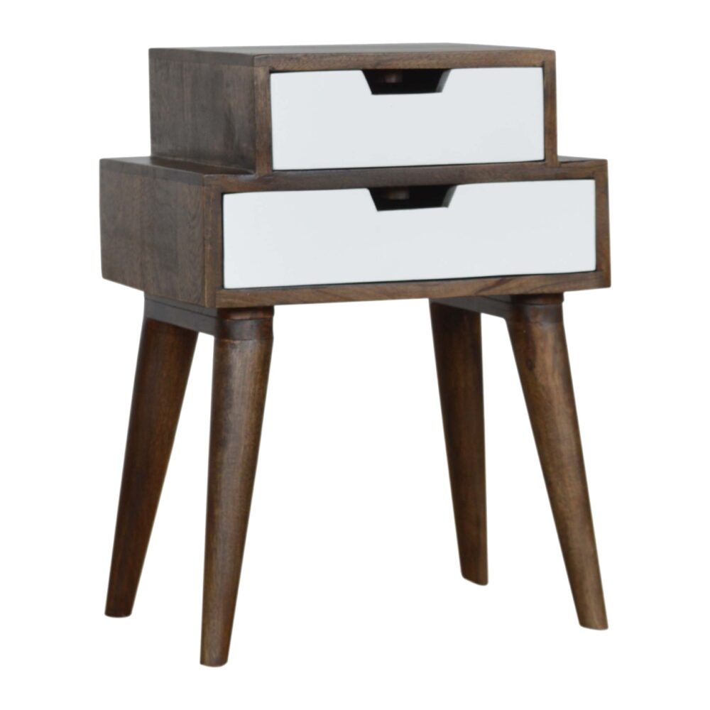 Walnut and White Painted Nightstand - Image 3