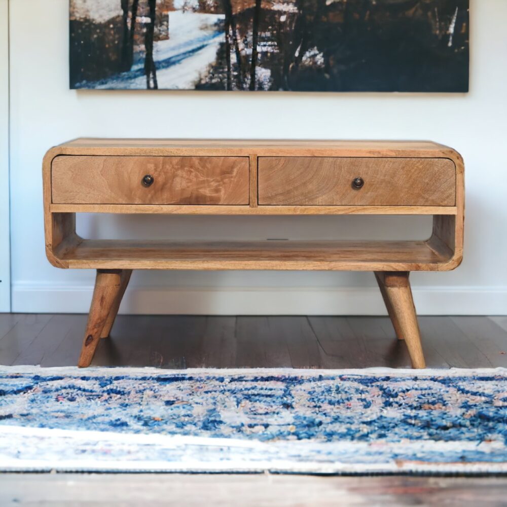 Reverse Curve Oak-ish Media Unit - Image 6
