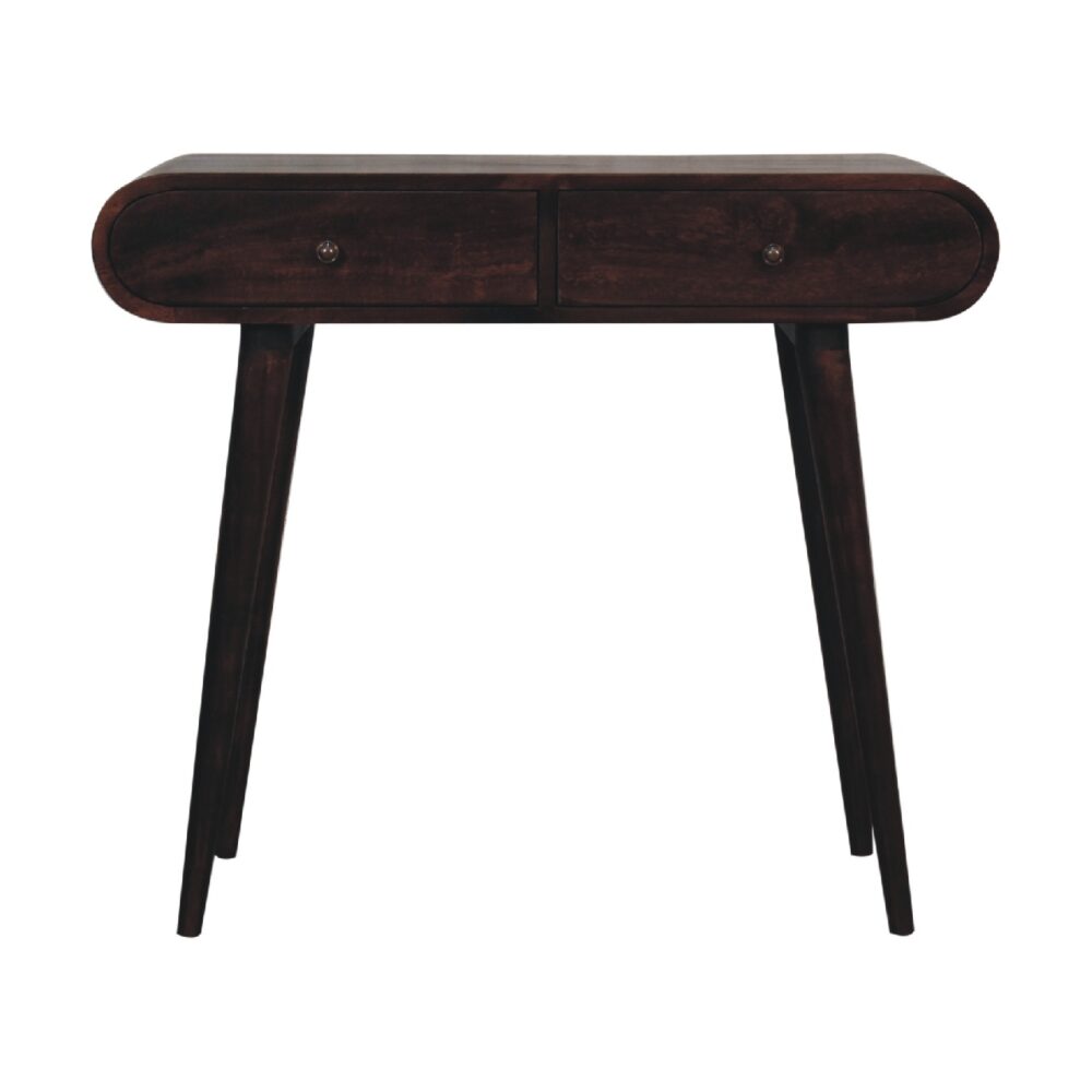 Light Walnut Curved Edge Console Table - Image 3