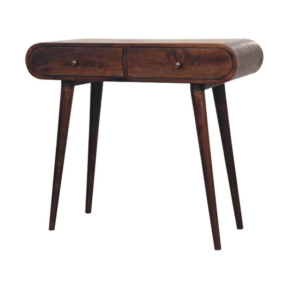 Light Walnut Curved Edge Console Table - Image 4