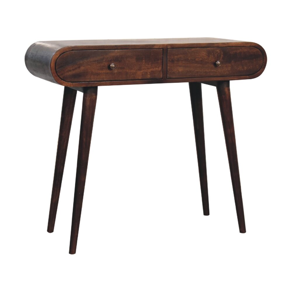 Light Walnut Curved Edge Console Table - Image 5