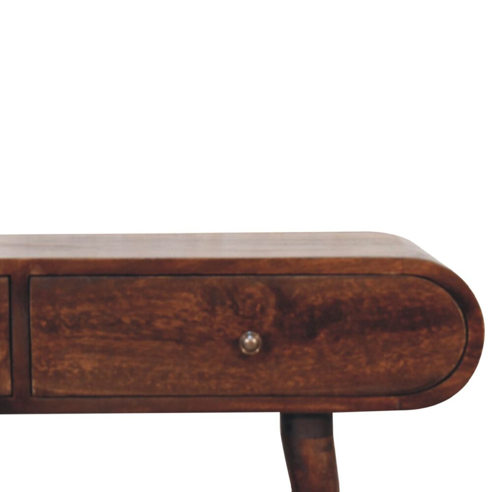 Light Walnut Curved Edge Console Table - Image 6