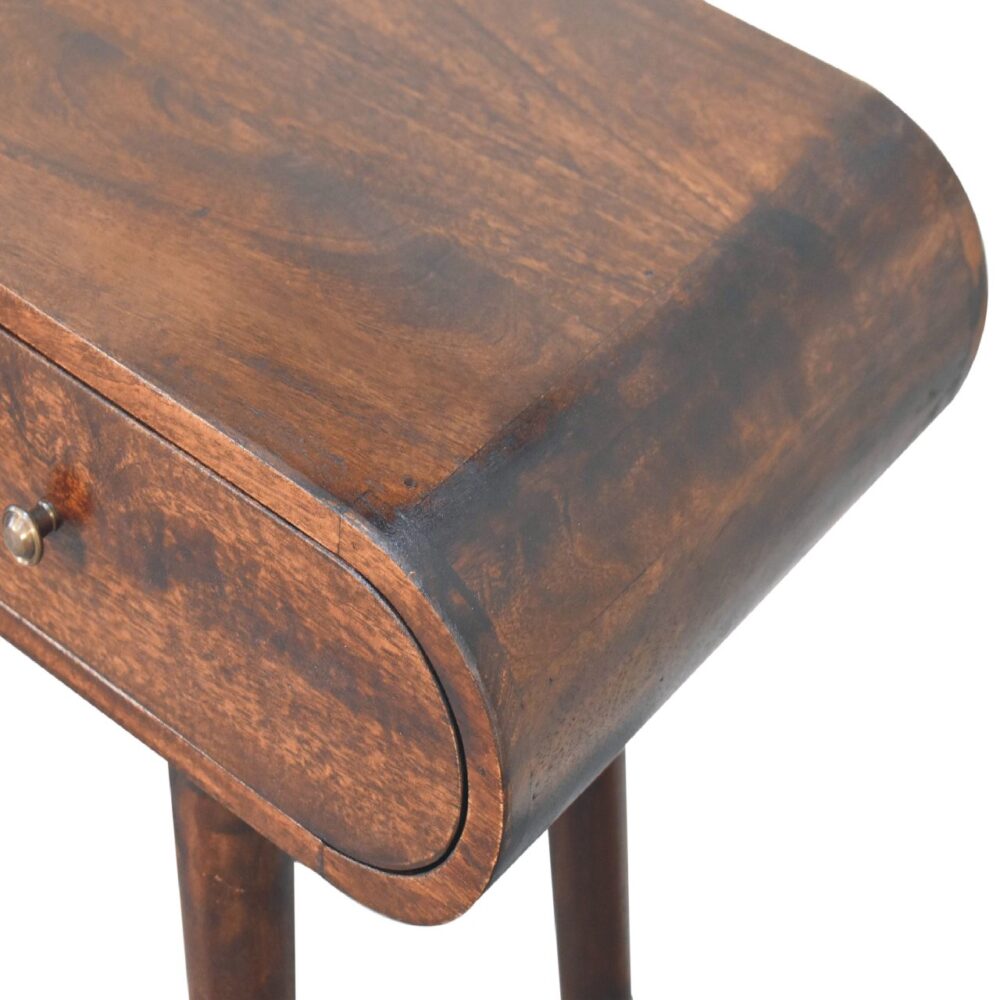 Light Walnut Curved Edge Console Table - Image 7