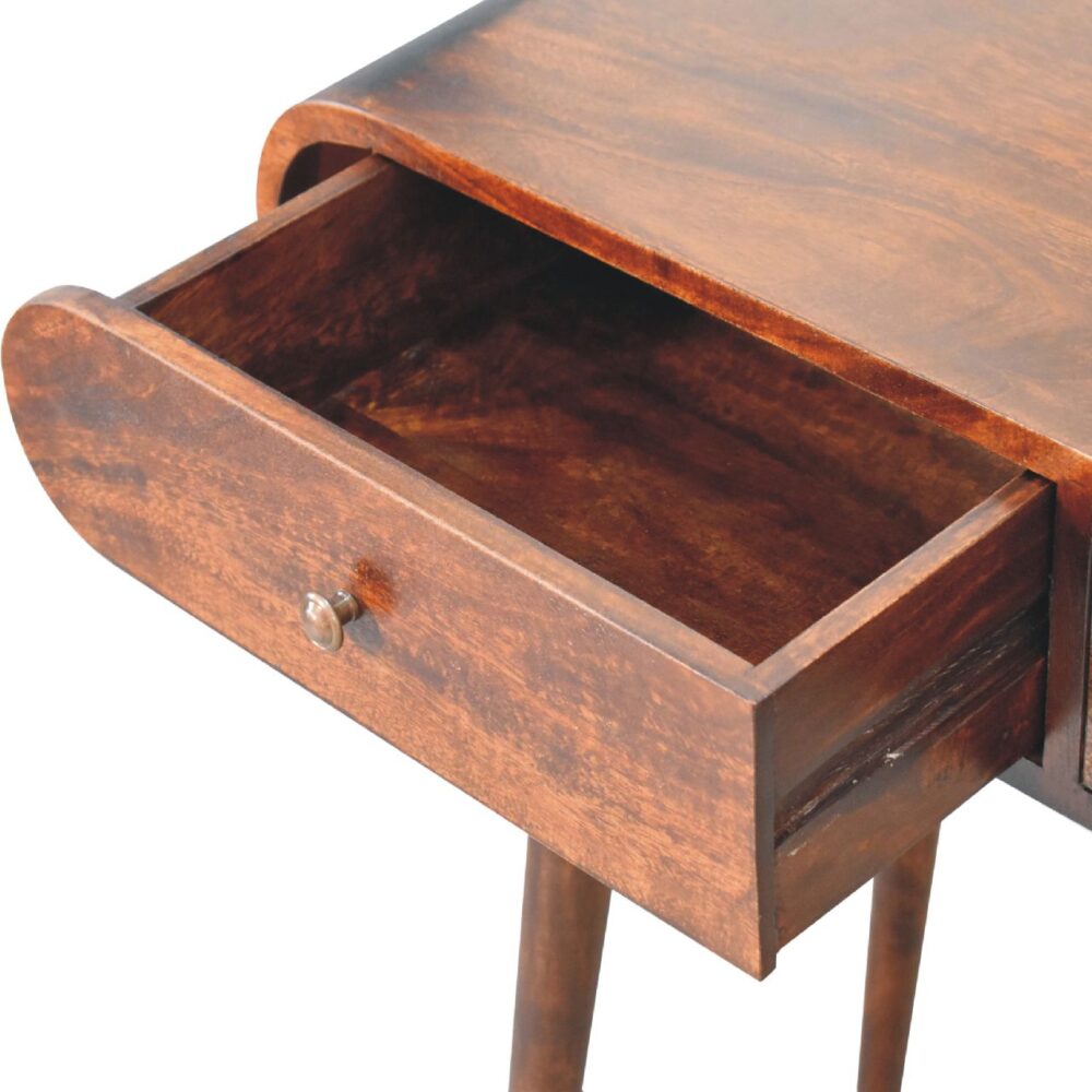 Light Walnut Curved Edge Console Table - Image 8