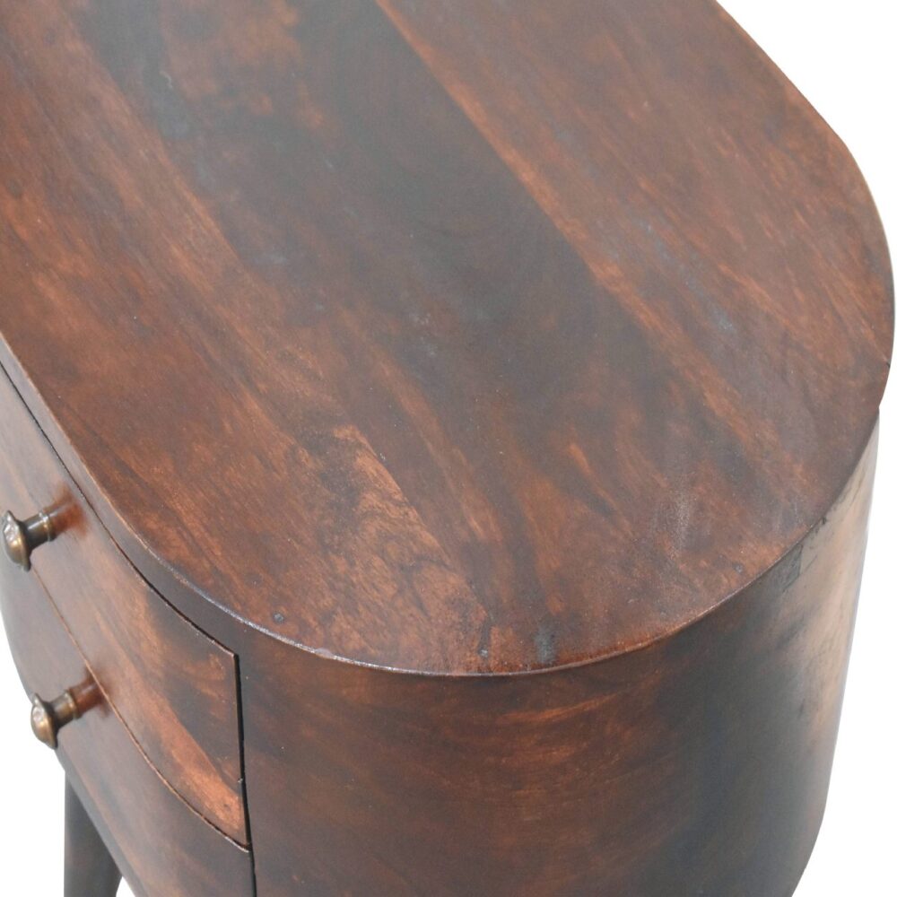Light Walnut Rounded nightstand Table - Image 6