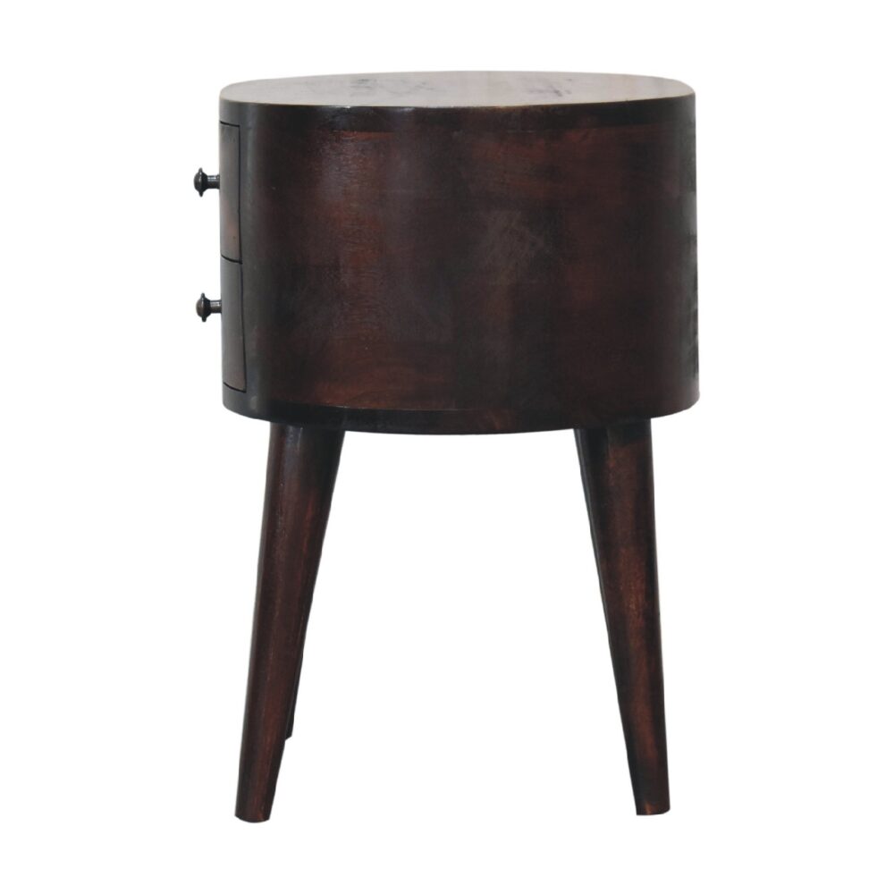Light Walnut Rounded nightstand Table - Image 8