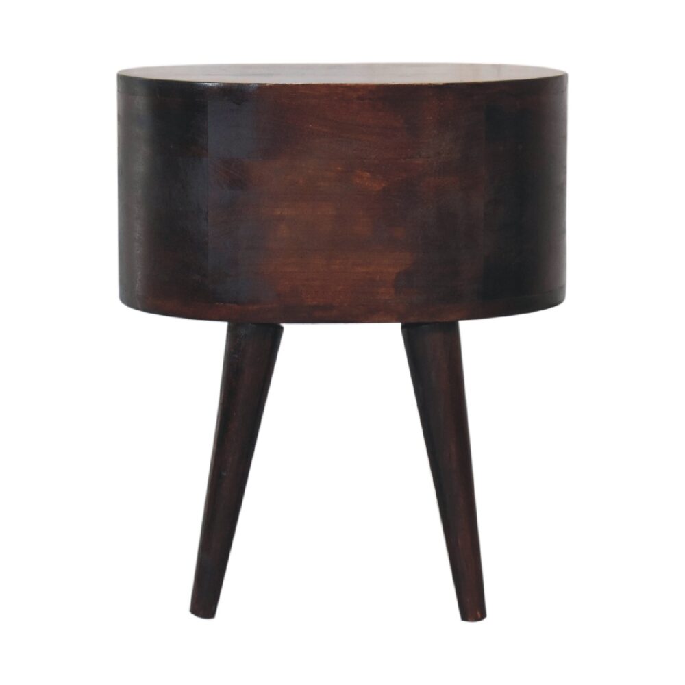 Light Walnut Rounded nightstand Table - Image 9