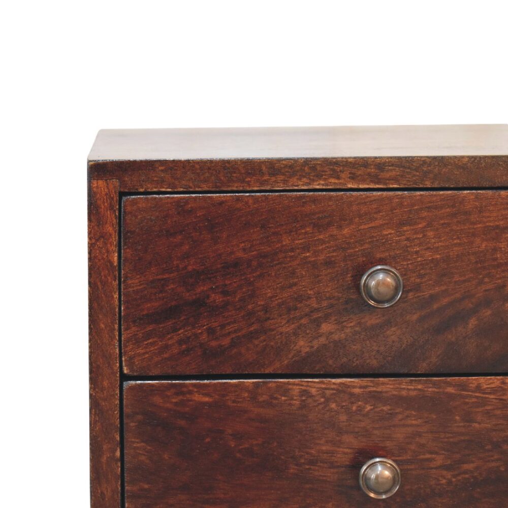 Mini 2 Drawer Light Walnut Nightstand - Image 5