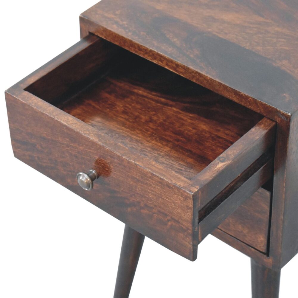 Mini 2 Drawer Light Walnut Nightstand - Image 7