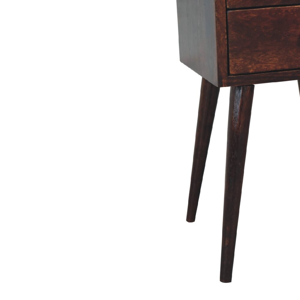 Mini 2 Drawer Light Walnut Nightstand - Image 8