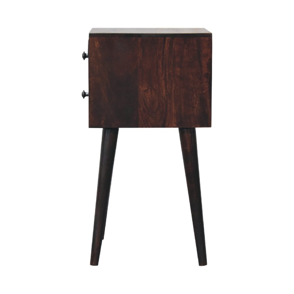 Mini 2 Drawer Light Walnut Nightstand - Image 9