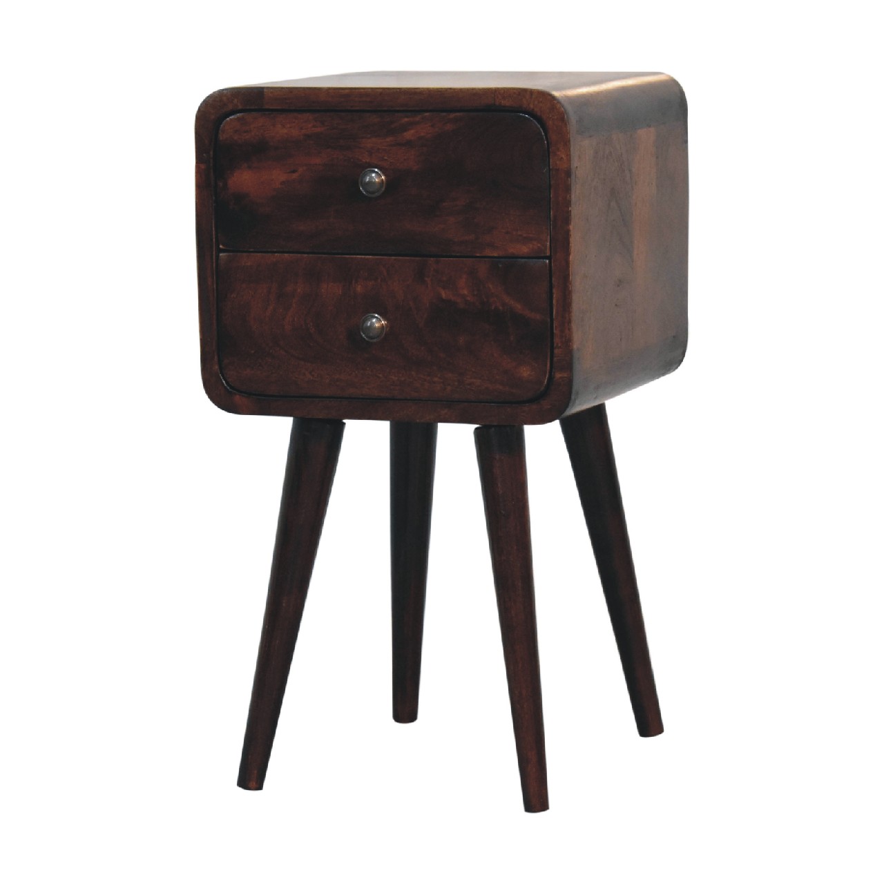 Mini Light Walnut Curved nightstand - Image 3