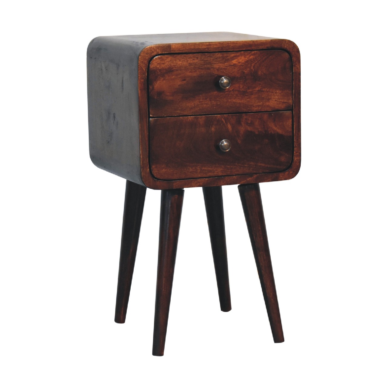 Mini Light Walnut Curved nightstand - Image 4