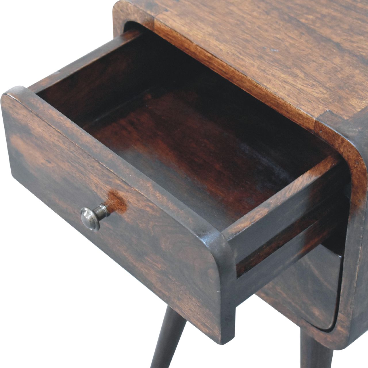 Mini Light Walnut Curved nightstand - Image 7
