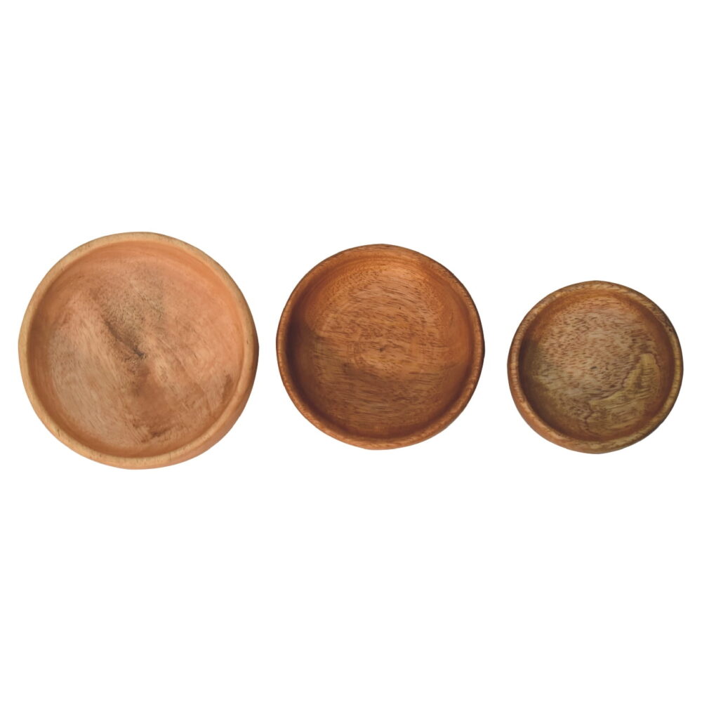 Solid Wood Fruit Bowl Set of 3 - Image 9