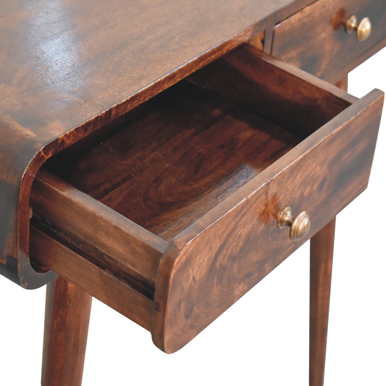 California Walnut Curved Hallway Table - Image 7