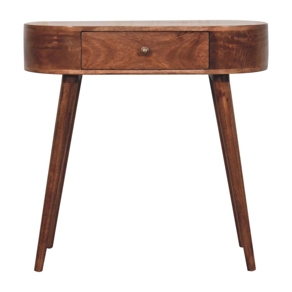 Honey Caramel Rounded Small Console Table - Image 2