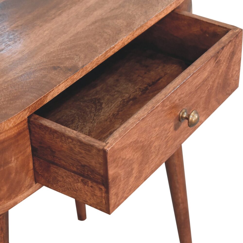 Honey Caramel Rounded Small Console Table - Image 7
