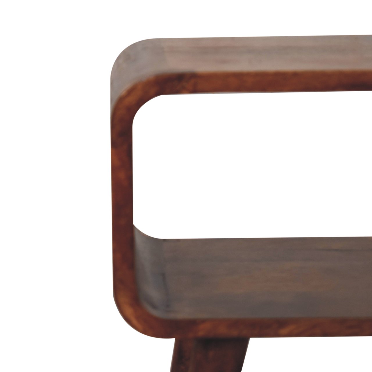 Mini Honey Caramel Curved Open Bedside - Image 5