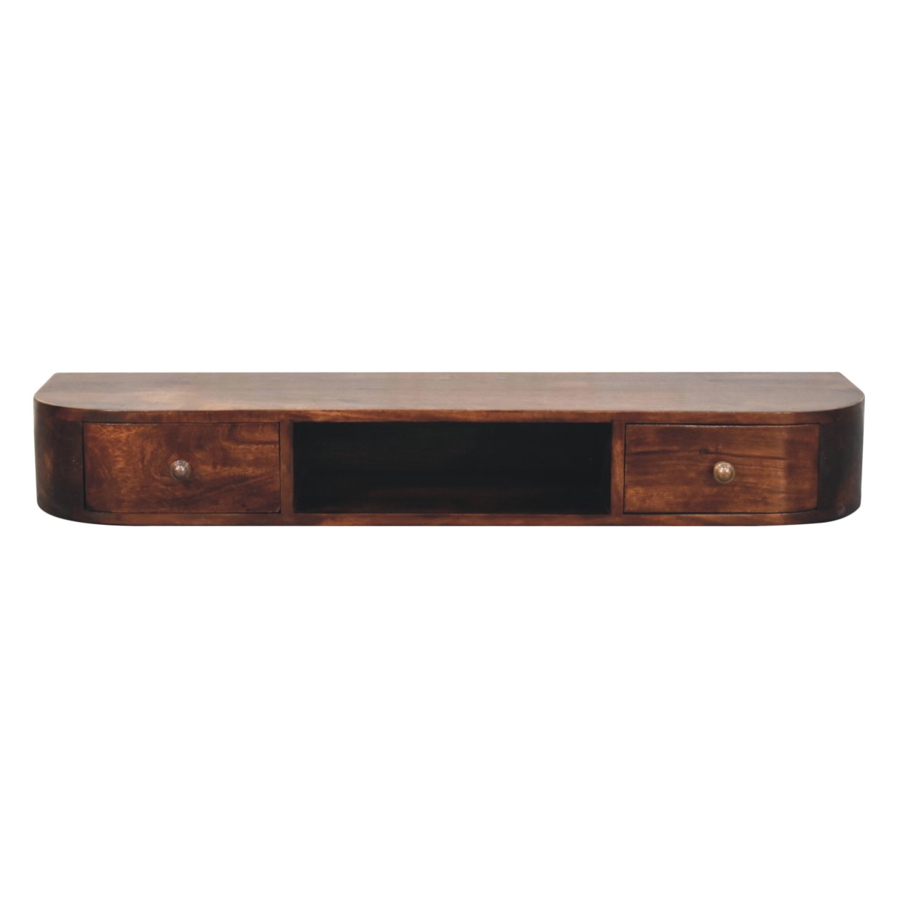 Lunar 2 Drawer Wall Mounted Chestnut Console - Image 2