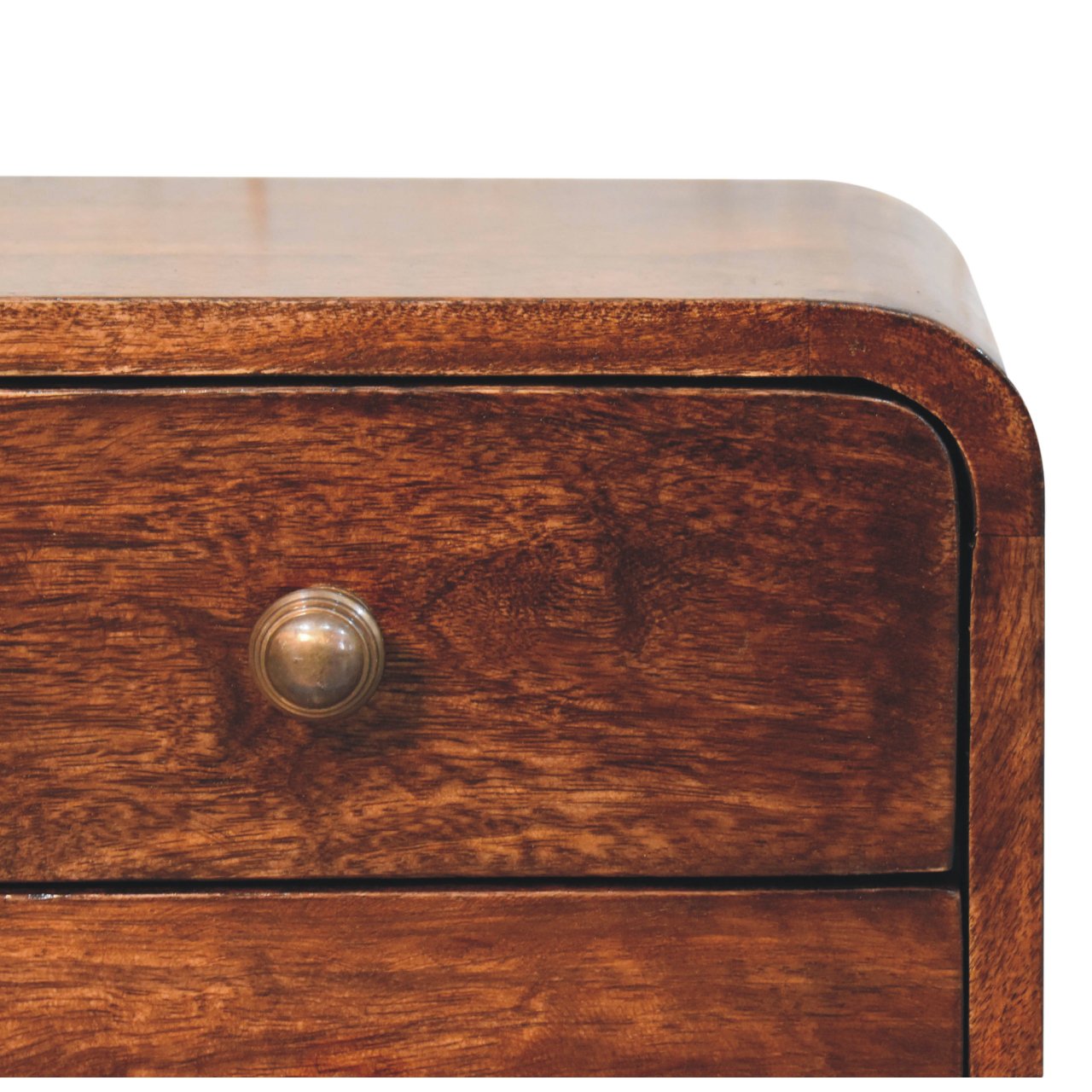 Mini Curved California Walnut Wall Mounted Bedside - Image 4