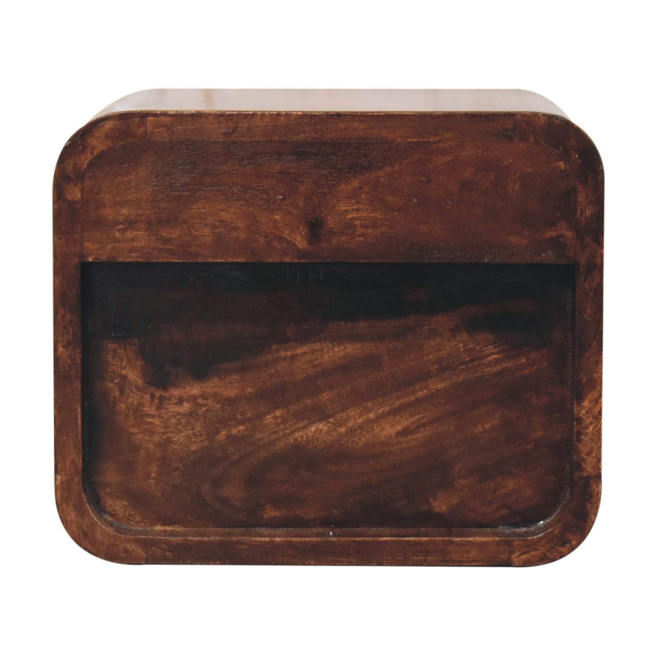 Mini Curved California Walnut Wall Mounted Bedside - Image 8