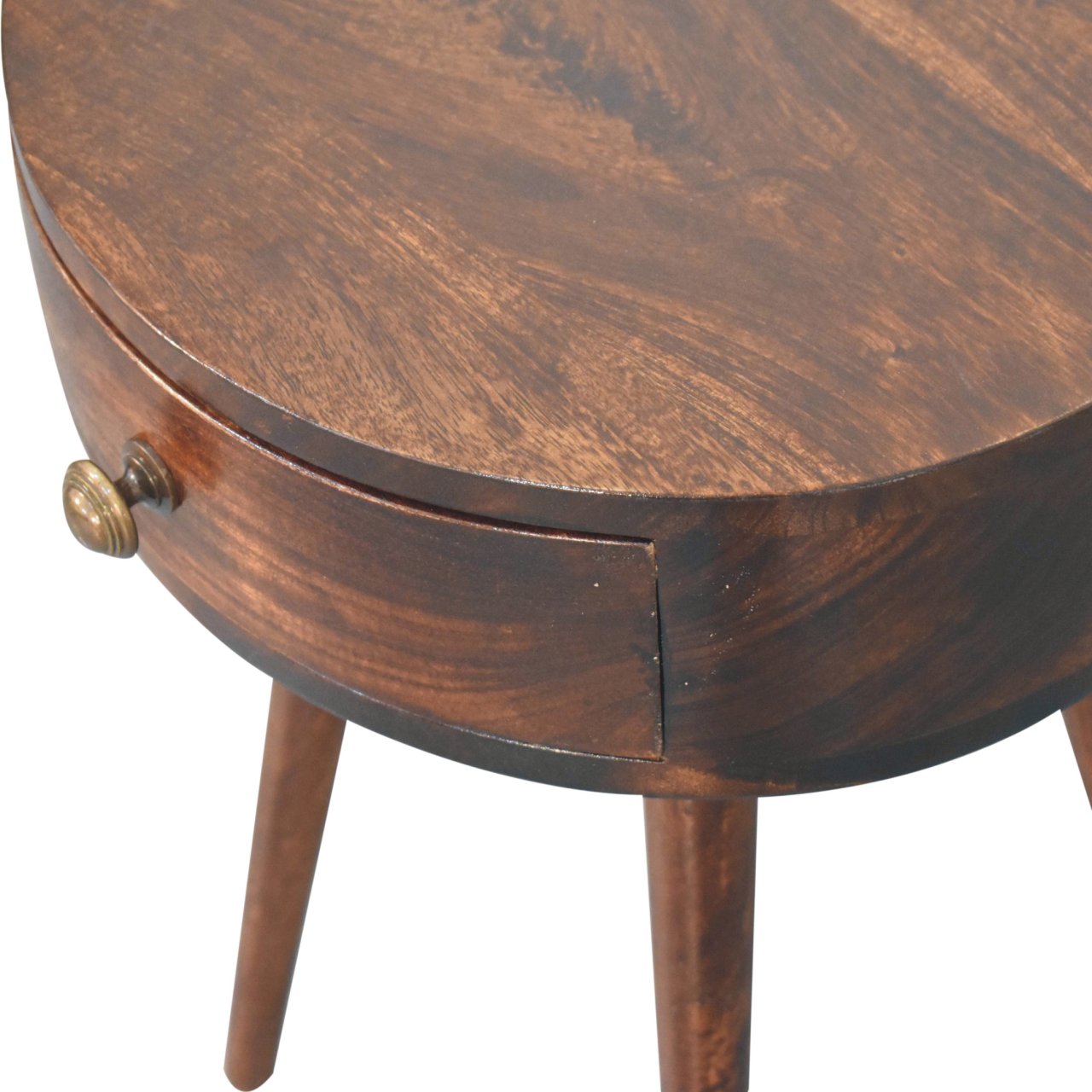 Nordic California Walnut Circular Shaped Bedside - Image 5