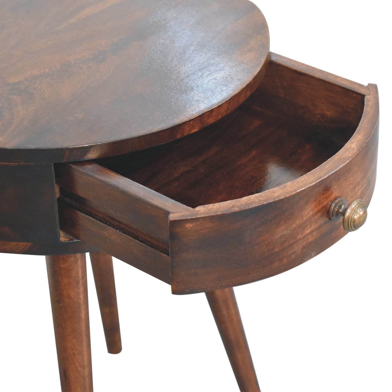 Nordic California Walnut Circular Shaped Bedside - Image 6