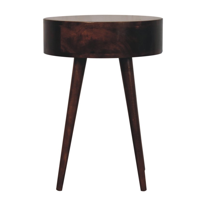 Nordic California Walnut Circular Shaped Bedside - Image 8